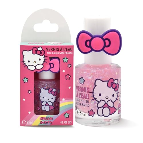Hello Kitty Kinder Nagellack – Wasserbasierter Nagellack 9 ml – Ungiftig, Sicher & Leicht aufzutragen – Mit warmem Wasser abwaschbar – Perfekt für Mädchen von Mevsim Store