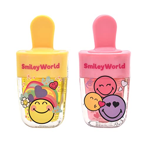 Smiley Lipgloss Set-2X5ml-Fruchtige Sorten für glänzende Lippen mit Erdbeer und Ananasduft -Lipgloss für kinder- Hydrating Lip Glow, Lang anhaltend- ideal für unterwegs von Mevsim Store