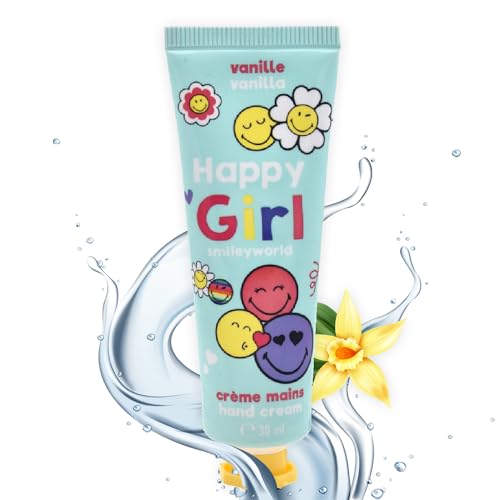 Smiley Vanille Handcreme 2er Set - für Kinder und Erwachsene - Schnell Einziehende - Feuchtigkeitsspendende Handpflege - Kindgerechte - Nährende Handcreme - Lang Anhaltende Feuchtigkeit. von Mevsim Store