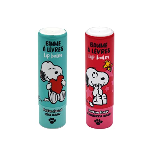 Snoopy Mix 2er Set Lipgloss Kinder Offiziell lizenziert - Lippenbalsam - 5 g - Vegan - Rot-Blau - Lippenbalsam für Kinder - Dermatologisch getestet von Mevsim Store