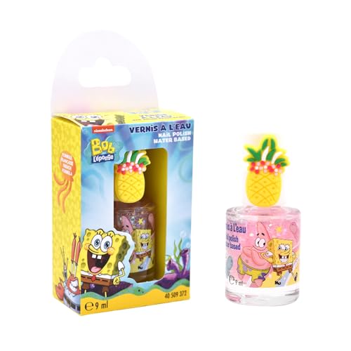 Spongebob - Nagellack für Kinder 2er Stück - Lizenzprodukt - 9 ml - Nagellack auf Wasserbasis - Leicht aufzutragen - Mit warmem Wasser entfernbar - Ungiftig von Mevsim Store