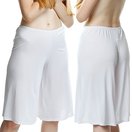 Mewa Glatter Kurze Hose ANASTAZJA, Kurze Hose mit einem Breiten Hosenbeine, Halbküchen für Damen, Unterrock, Antistatisch 38 Weiß von Mewa
