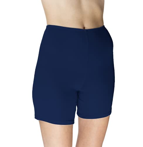 Mewa Kurze Hose Damen - aus Viskose-Seide - Unsichtbar auch Unter Enger Kleidung Unterwäsche Frauen - Toll für Den Sport Radlerhose Damen - Shorts für den Alltag Sowie zum Schlafen (Navy Blau, 40) von Mewa