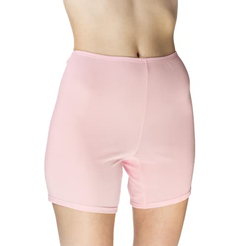 Mewa Kurze Hose Damen - aus Viskose-Seide - Unsichtbar auch Unter Enger Kleidung Unterwäsche Frauen - Toll für Den Sport Radlerhose Damen - Shorts für den Alltag Sowie zum Schlafen (Rosa, 38) von Mewa