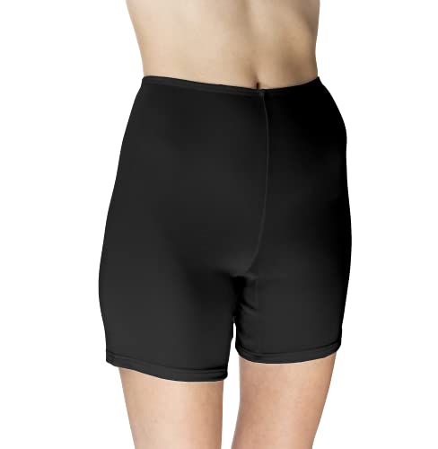 Mewa Kurze Hose Damen - aus Viskose-Seide - Unsichtbar auch Unter Enger Kleidung Unterwäsche Frauen - Toll für Den Sport Radlerhose Damen - Shorts für den Alltag Sowie zum Schlafen (Schwarz, 38) von Mewa