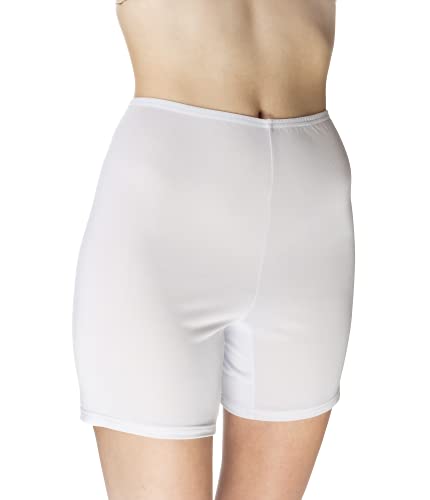 Mewa Kurze Hose Damen - aus Viskose-Seide - Unsichtbar auch Unter Enger Kleidung Unterwäsche Frauen - Toll für Den Sport Radlerhose Damen - Shorts für den Alltag Sowie zum Schlafen (Weiss, 38) von Mewa