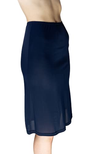 Rock Damen - Aus Viskose Seide Röcke - Angenehm, nicht reizend Unterkleid Damen - Perfekt unsichtbar unter einem Kleid Unterrock Lang - schlafanzug damen kurz - schlafanzug damen sexy (Navy Blau, 38) von Mewa