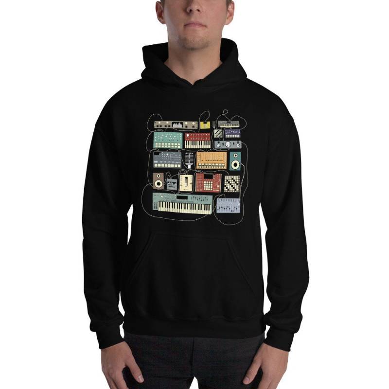 Synthesizer Und Drum Machine Elektronik-Musiker Dj Hoodie - Sweatshirt Mit Kapuze von MewzeekT