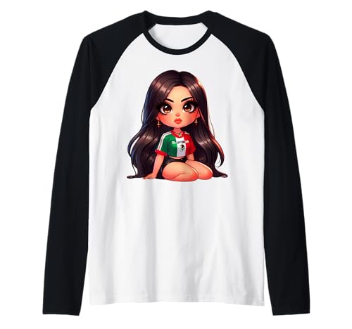 Brown Pride Chicana Mexican Girl Chola Badass Patriotic Raglan von MexiColor