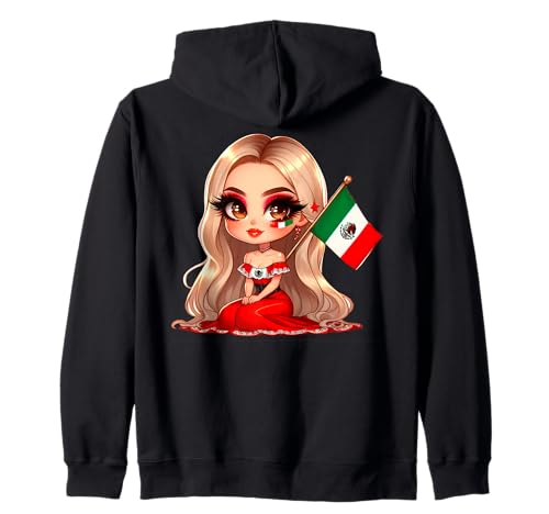 Chicana Mexican Girl Mexico Chingona Badass Women Patriotic Kapuzenjacke von MexiColor