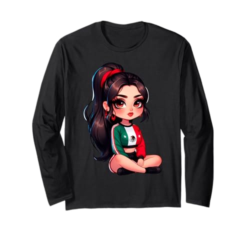 Chicana Women Mexican Girl Mexico Chingona Badass Patriotic Langarmshirt von MexiColor