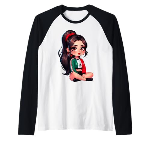 Chicana Women Mexican Girl Mexico Chingona Badass Patriotic Raglan von MexiColor