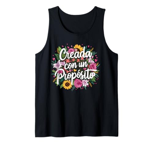 Creada Con Proposito | Latina Girl Power Inspirational Woman Tank Top von MexiColor