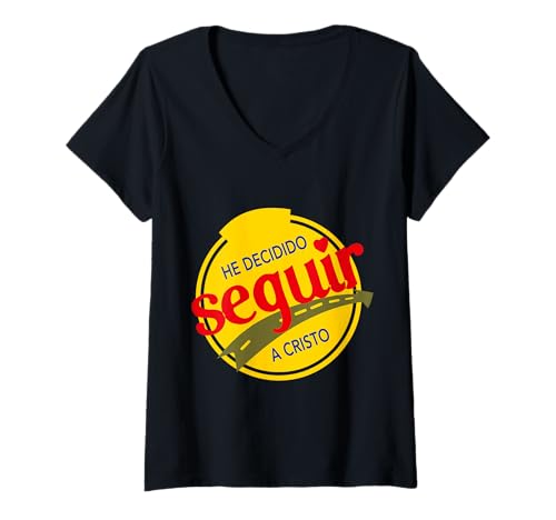 Damen He Decidido Seguir a Cristo T-Shirt mit V-Ausschnitt von MexiColor