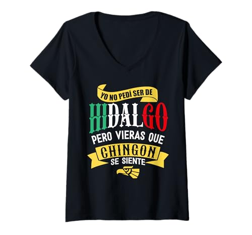 Damen Hidalgo Mexico T-Shirt mit V-Ausschnitt von MexiColor