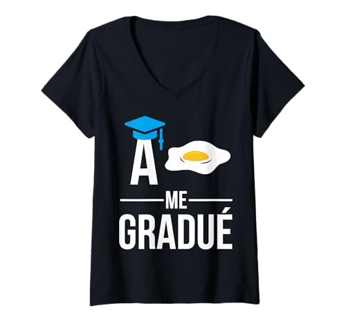 Damen Hispanic Graduation Class Mexicans Me Gradue Ahuevo Dichos T-Shirt mit V-Ausschnitt von MexiColor