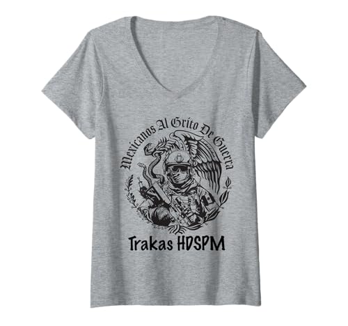 Damen Trakas HDSPM Badass Mexicans T-Shirt mit V-Ausschnitt von MexiColor
