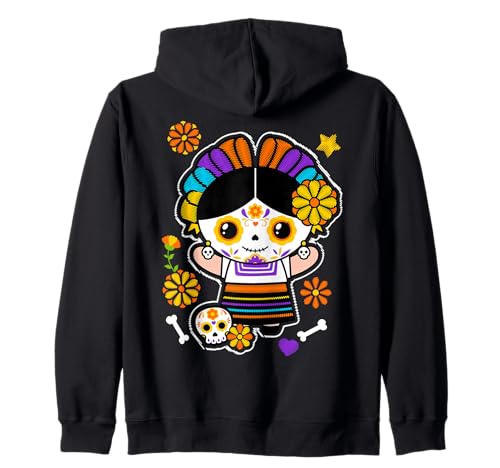 Day of The Dead Mexicans Sugar Skull Girl Women Halloween Kapuzenjacke von MexiColor