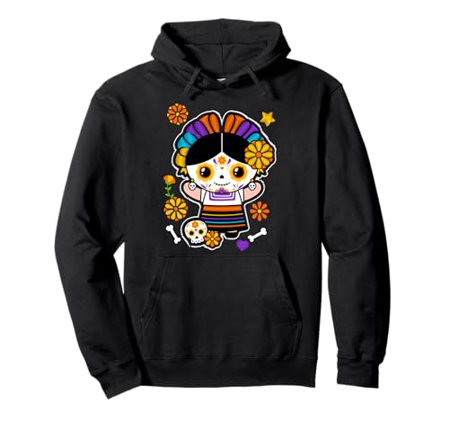Day of The Dead Mexicans Sugar Skull Girl Women Halloween Pullover Hoodie von MexiColor