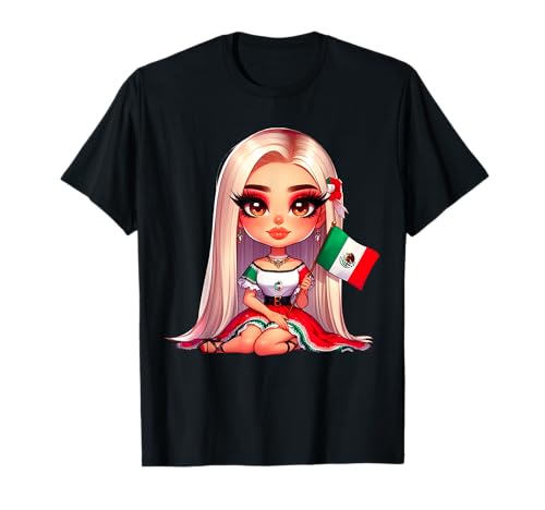 Mexican Girl Women Patriotic Mexico Flag Proud Mexicana T-Shirt von MexiColor