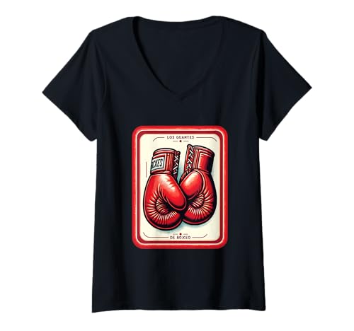 Damen Boxen Mexiko T-Shirt mit V-Ausschnitt Damen Boxen Mexiko T-Shirt mit V-Ausschnitt von Mexican Boxing