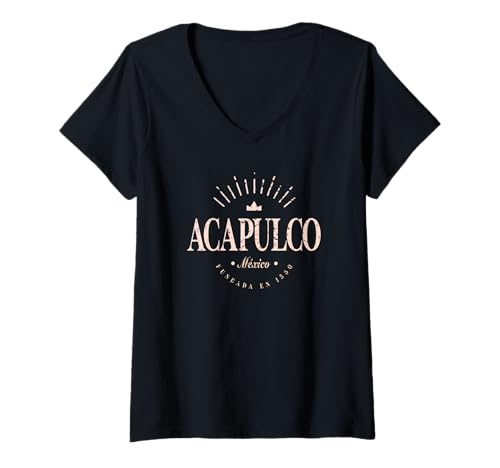 Damen Acapulco Mexiko - Acapulco México Modern T-Shirt mit V-Ausschnitt Damen Acapulco Mexiko - Acapulco México Modern T-Shirt mit V-Ausschnitt von Mexican Contemporary Designs