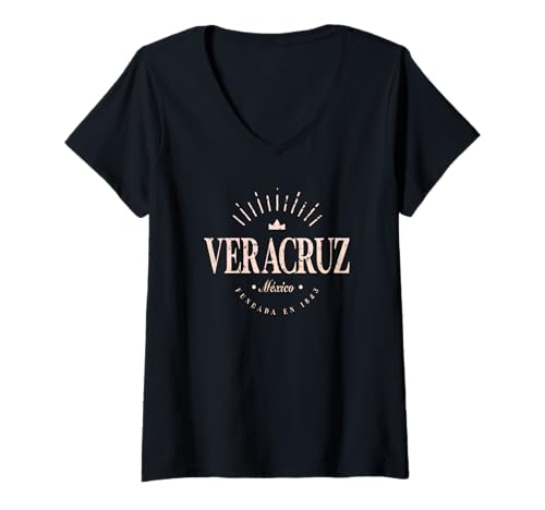 Damen Veracruz Mexico - Veracruz Mexico Modern T-Shirt mit V-Ausschnitt Damen Veracruz Mexico - Veracruz Mexico Modern T-Shirt mit V-Ausschnitt von Mexican Contemporary Designs