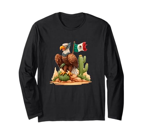 Hübscher Adler in Mexiko Farben Kostüm für Jungen und Mädchen Langarmshirt Hübscher Adler in Mexiko Farben Kostüm für Jungen und Mädchen Langarmshirt von Mexican Eagle Outfit