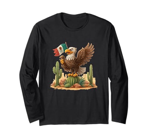 Lustiger Adler mit mexikanischen Farben für Jungen und Mädchen Langarmshirt Lustiger Adler mit mexikanischen Farben für Jungen und Mädchen Langarmshirt von Mexican Eagle Outfit