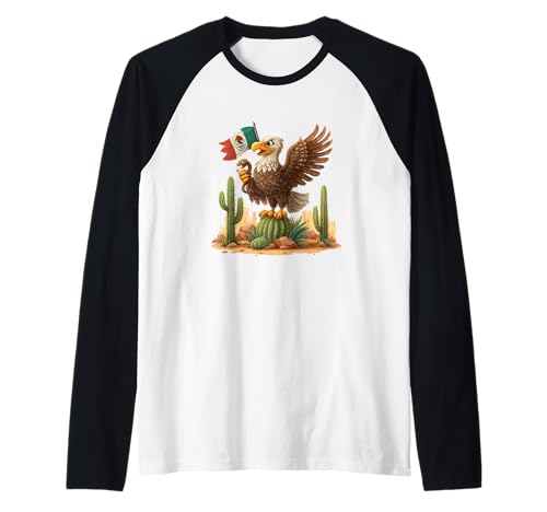 Lustiger Adler mit mexikanischen Farben für Jungen und Mädchen Raglan Lustiger Adler mit mexikanischen Farben für Jungen und Mädchen Raglan von Mexican Eagle Outfit