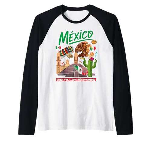 Mexiko-Themen-Outfit-Idee für Frauen und Mexikanische Flagge Raglan von Mexican Flag Hispanic Heritage Day Ideas For Kids