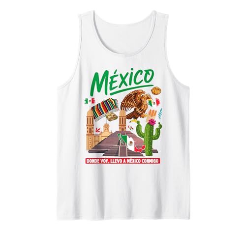 Mexiko-Themen-Outfit-Idee für Frauen und Mexikanische Flagge Tank Top von Mexican Flag Hispanic Heritage Day Ideas For Kids