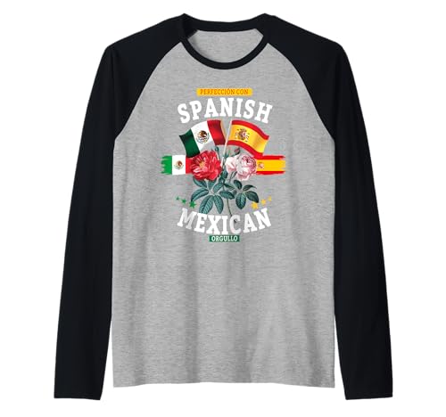 Spanische mexikanische Wurzel-Outfit-Idee für Kinder und España-Flagge Raglan von Mexican Hispanic Heritage Month Ideas for Women