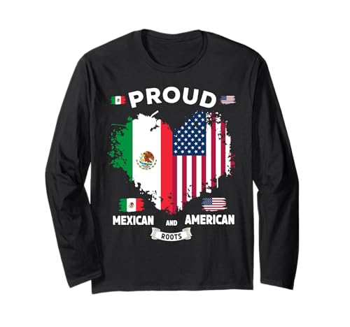 Mexikanische amerikanische Flagge, Outfit-Idee für Frauen und Mexiko-Flagge Langarmshirt von Mexican Independence Day Accessories Idea For Kids