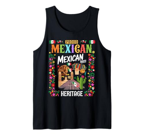 Mexikanisches Erbe Kostüm Outfit Idee für Kinder & Mexiko Flagge Tank Top von Mexican Independence Day Costume Idea For Toddlers