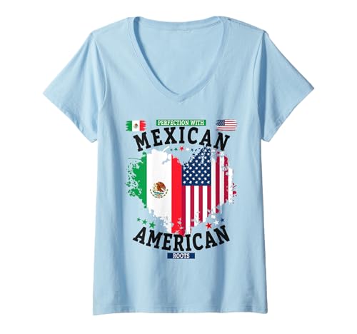 Damen Mexikanische amerikanische Wurzeln, Outfit-Idee für Frauen und Mexiko-Flagge T-Shirt mit V-Ausschnitt Damen Mexikanische amerikanische Wurzeln, Outfit-Idee für Frauen und Mexiko-Flagge T-Shirt mit V-Ausschnitt von Mexican Independence Day Costume Ideas For Kids