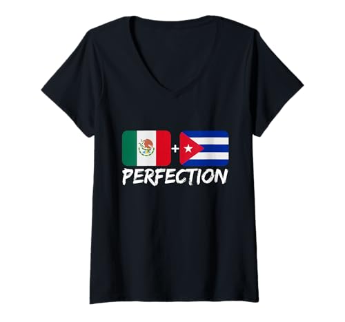 Damen Mexican Plus Cuban Perfection Heritage Geschenk T-Shirt mit V-Ausschnitt Damen Mexican Plus Cuban Perfection Heritage Geschenk T-Shirt mit V-Ausschnitt von Mexican Mix Cuban