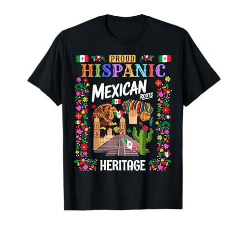 Mexikanisches Erbe Kostüm Outfit Idee für Kinder & Mexiko Flagge T-Shirt von Mexican Roots Hispanic Heritage Day Idea For Women