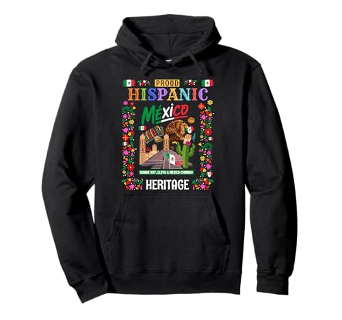 Mexiko-Themen-Outfit-Idee für Kinder und Mexikanische Flagge Pullover Hoodie von Mexican Theme Hispanic Heritage Month Women Ideas