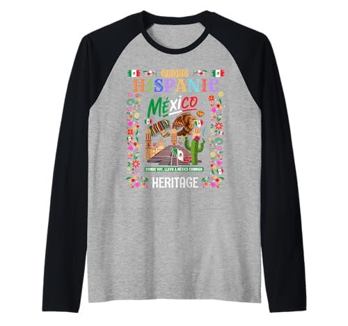 Mexiko-Themen-Outfit-Idee für Kinder und Mexikanische Flagge Raglan von Mexican Theme Hispanic Heritage Month Women Ideas