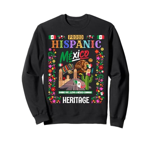 Mexiko-Themen-Outfit-Idee für Kinder und Mexikanische Flagge Sweatshirt von Mexican Theme Hispanic Heritage Month Women Ideas