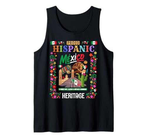 Mexiko-Themen-Outfit-Idee für Kinder und Mexikanische Flagge Tank Top von Mexican Theme Hispanic Heritage Month Women Ideas