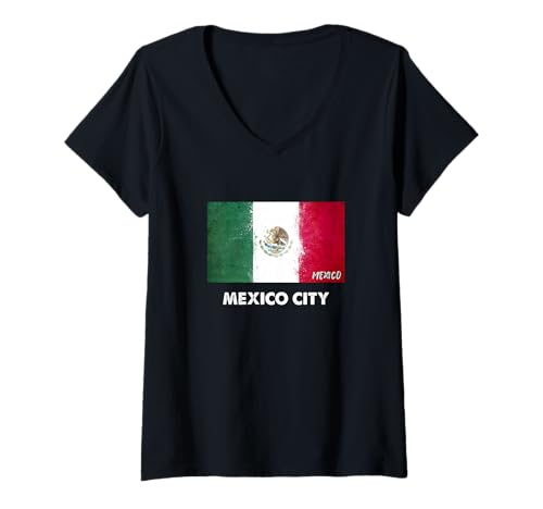 Damen Mexiko-Stadt Mexiko Trikot T-Shirt mit V-Ausschnitt von Mexico City Mexico Souvenirs & Gifts