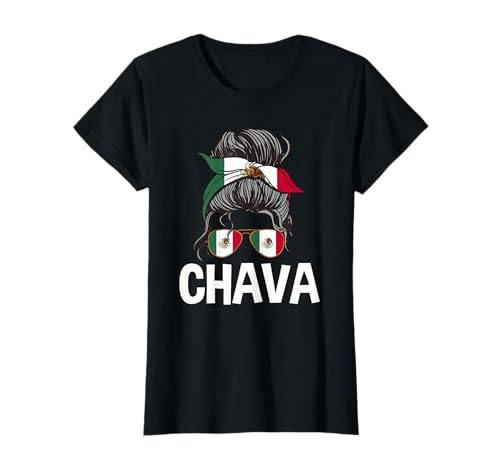 Chava Mexikanisches Mädchen Unordentlicher Haarbrötchen Mexico Pride Latina T-Shirt Chava Mexikanisches Mädchen Unordentlicher Haarbrötchen Mexico Pride Latina T-Shirt von Mexico Flag Designs Proud Mexican Roots