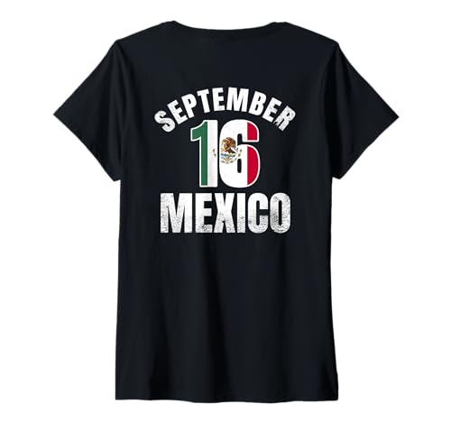 Damen 16. September Mexiko Unabhängigkeitstag Viva Mexiko Pride T-Shirt mit V-Ausschnitt Damen 16. September Mexiko Unabhängigkeitstag Viva Mexiko Pride T-Shirt mit V-Ausschnitt von Mexico Flag Designs Proud Mexican Roots