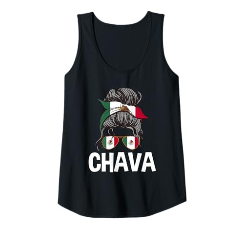 Damen Chava Mexikanisches Mädchen Unordentlicher Haarbrötchen Mexico Pride Latina Tank Top Damen Chava Mexikanisches Mädchen Unordentlicher Haarbrötchen Mexico Pride Latina Tank Top von Mexico Flag Designs Proud Mexican Roots