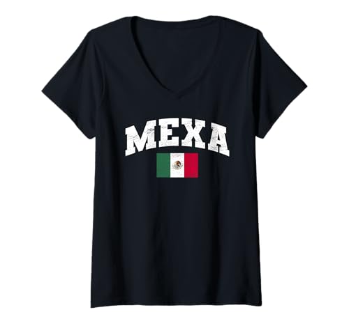 Damen Mexikanische Mexiko-Flagge, Mexiko, Mexiko, Mexikanische Flagge T-Shirt mit V-Ausschnitt Damen Mexikanische Mexiko-Flagge, Mexiko, Mexiko, Mexikanische Flagge T-Shirt mit V-Ausschnitt von Mexico Flag Designs Proud Mexican Roots