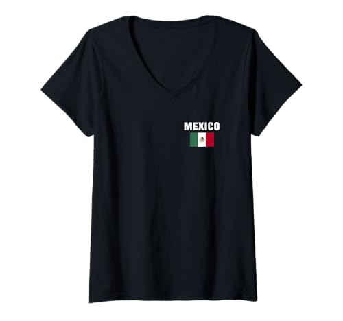 Damen Mexiko-Flagge, Taschendesign, mexikanisches Erbe, Orgullo, Mexikano T-Shirt mit V-Ausschnitt Damen Mexiko-Flagge, Taschendesign, mexikanisches Erbe, Orgullo, Mexikano T-Shirt mit V-Ausschnitt von Mexico Flag Designs Proud Mexican Roots