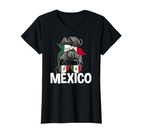 Mexikanisches Mädchen Unordentlicher Haarknoten Mexican Pride Frau T-Shirt Mexikanisches Mädchen Unordentlicher Haarknoten Mexican Pride Frau T-Shirt von Mexico Flag Designs Proud Mexican Roots