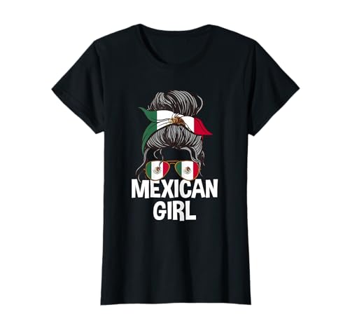 Mexikanisches Mädchen unordentlicher Haarknoten Mexiko Pride Woman T-Shirt Mexikanisches Mädchen unordentlicher Haarknoten Mexiko Pride Woman T-Shirt von Mexico Flag Designs Proud Mexican Roots